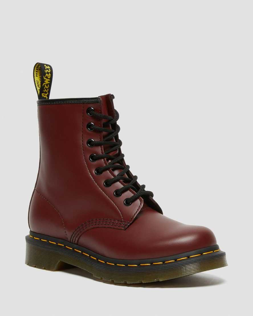 Dr. Martens 1460 Smooth Nahka Naisten Nauhalliset Nilkkurit - Punainen Nilkkurit [245-GHYBPR]